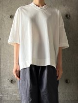 FIRMUM　強撚コットンヘビー天竺 オーバーサイズ6分袖プルオーバー【CA_FR1802T7】OFF WHITE