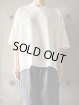 FIRMUM　強撚コットンヘビー天竺 オーバーサイズ6分袖プルオーバー【CA_FR1802T7】OFF WHITE