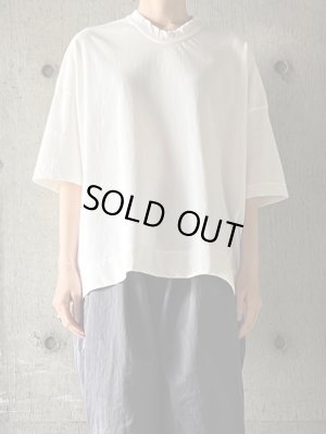 画像1: FIRMUM　強撚コットンヘビー天竺 オーバーサイズ6分袖プルオーバー【CA_FR1802T7】OFF WHITE