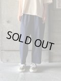 FIRMUM　混紡ポリエステル＆リネン スラブローン ウエストギャザーパンツ【CA_FR1304PF】NAVY