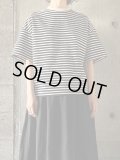  atelier naruse　コットンボーダーカットソー（半袖）【na-F07073】 black×kinari