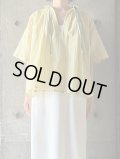 atelier naruse　コットンリネンマルチストライプスモックブラウス【na-H02060】 yellow