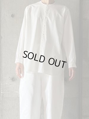 画像1: NO CONTROL AIR　ストレッチポリエステル・マットタイプライターノーカラーシャツ【CA_NC0505SF】Off White