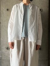 TISSU　100/2ブロード バンドカラーシャツ【TS240SH081】シロ