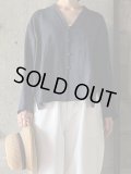  ○ atelier naruse　リネンシャツカーディガン【na-T02062】navy