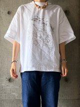 atelier naruse　コットンプリントカットソー ~cabin~【na-S07082】white