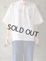 atelier naruse　コットンプリントカットソー ~cabin~【na-S07082】white
