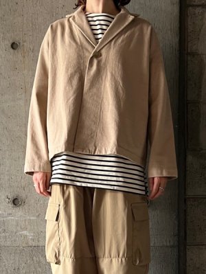 画像1: CLOSELY　open-collar jacket【CLO358】nougat