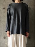  ● FIRMUM　トップコットン・甘天竺 オーバーサイズ長袖プルオーバー【DR_FR1103TF】GREY TOP