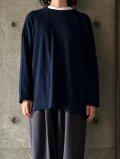  ● FIRMUM　トップコットン・甘天竺 オーバーサイズ長袖プルオーバー【DR_FR1103TF】NAVY