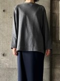  ●  FIRMUM　十六番双糸空紡綿天竺ボートネック長袖プルオーバー【DR_FR1303TF】GREY TOP
