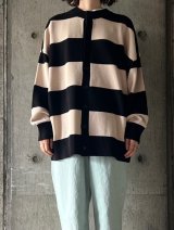 TISSU　コットンニットワイドボーダー2WAYPO【TS243KN072】クロ×キナリ