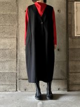 atelier naruse コットンウールヘリンボーンジャンパースカート【na-f03098】black
