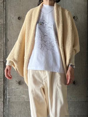 画像1: atelier naruse　コットンダブルストランドマーガレットニット【nakt-35】cream yellow