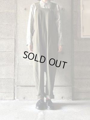 画像1: atelier naruse　コットンウールオーバーオール【na-f05099】khaki 