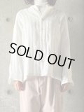 atelier naruse　リネンツィードバンドカラーシャツ【na-f02067】white