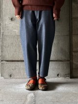 FIRMUM　強撚ポリエステル＆コットン・ドライデニムワイドテーパードパンツ【CA_FR0603DM】DENIM BLUE