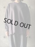 FIRMUM　コットン&ポリエステル マルチレイヤーニット スケーターロンT【DR_FR0702TF】 DARK GREY