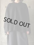 FIRMUM　コットン&ポリエステル マルチレイヤーニット ビッグスリーブプルオーバー【DR_FR0703PO】 BLACK