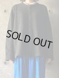 FIRMUM　ウール＆コットン・接結二重編み クルーネックカーディガン【DR_FR2103TD】DARK GREY TOP