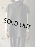 FIRMUM　ウール＆コットン・接結二重編み ボトルネックベスト【DR_FR2101TV】DARK GREY TOP