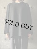 FIRMUM　ウール＆コットン・接結二重編み クルーネックプルオーバー【DR_FR2102TF】DARK GREY TOP