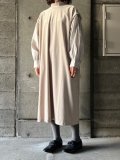  【SALE30%OFF】UNIVERSAL SEVEN　ベロア コンボギャザースリーブOP【US244PT012】ベージュ×グレージュ