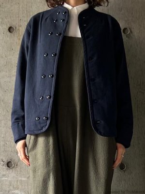 画像1: tannossa　ダブル釦スウェットジャケット【TC-0343】NAVY