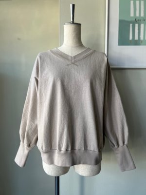 画像1: CLOSELY　V-neck dolman sleeve P/O【CLO381】beige