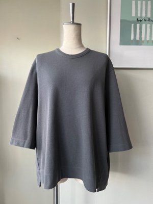 画像1: NO CONTROL AIR　強撚コットン・接結リバーニット クルーネックプルオーバー【LE_NC0404T5】Stone Grey