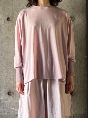 画像1:  atelier naruse　ウールニットカットソー ＋リブ【na-f07089】アッシュピンク