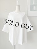 NO CONTROL AIR　ストレッチポリエステル・マットタイプライター 5分袖オーバーサイズシャツ【LE_NC0509PO】Off White