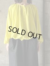 【SALE20%OFF】atelier naruse　コットンヘンプギャザーカットソーカーディガン【na-f07090】レモンイエロー