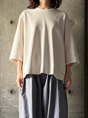 画像1: NO CONTROL AIR　強撚コットン・接結リバーニット クルーネックプルオーバー【LE_NC0404T5】Ecru