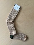 atelier naruse　コットン〜W stripe〜ハイソックス【naya-74】ベイジュ
