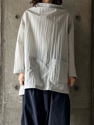 画像1: FIRMUM　モノフィラメントナイロン・リップストック ボトルネックプルオーバー【LE_FR0504PO】CLOUD