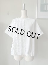 UNIVERSAL SEVEN　クラシック天竺 フリルTシャツ 【US251CT023】シロ