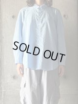  ◯ FIRMUM　フレンチツイル・リップル ピボットスリーブシャツ【LE_FR0801SF】SAXE BLUE