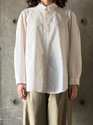 画像1: FIRMUM　フレンチツイル・リップル ピボットスリーブシャツ【LE_FR0801SF】ECRU