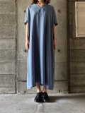  ◯ NO CONTROL AIR　強撚ポリエステル・ツイル フレンチスリーブワンピース【LE_NC1404OP】Light Blue