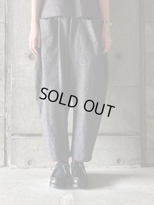 画像1: atelier naruse　コットンリネンサルエルパンツ【na-f05109】moku-gray