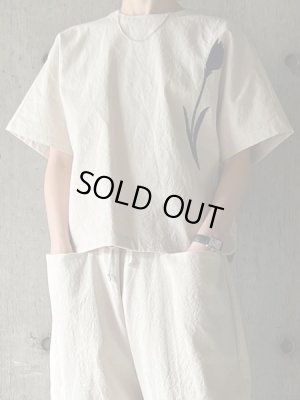 画像1: atelier naruse　コットンリネンスモックブラウス 〜チューリップ〜【na-h02076】kinari