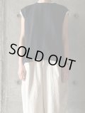 atelier naruse　リネンノースリーブブラウス +リブ【na-f02075】black