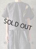  atelier naruse　コットンリネンスモックブラウス 〜チューリップ〜【na-h02076】moku-gray