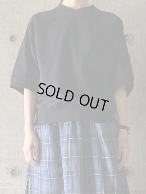 画像1: atelier naruse　オーガニックコットン半袖スウェットシャツ【na-s07088】black
