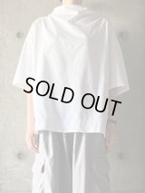 FIRMUM　微強撚綿天竺ボトルネック6分袖プルオーバー【LE_FR0903T6】WHITE