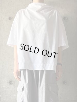画像1: FIRMUM　微強撚綿天竺ボトルネック6分袖プルオーバー【LE_FR0903T6】WHITE