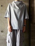  ◯ FIRMUM　微強撚綿天竺ボトルネック6分袖プルオーバー【LE_FR0903T6】LIGHT GREY TOP