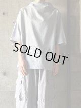 FIRMUM　微強撚綿天竺ボトルネック6分袖プルオーバー【LE_FR0903T6】LIGHT GREY TOP