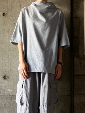 画像1: FIRMUM　微強撚綿天竺ボトルネック6分袖プルオーバー【LE_FR0903T6】LIGHT GREY TOP
